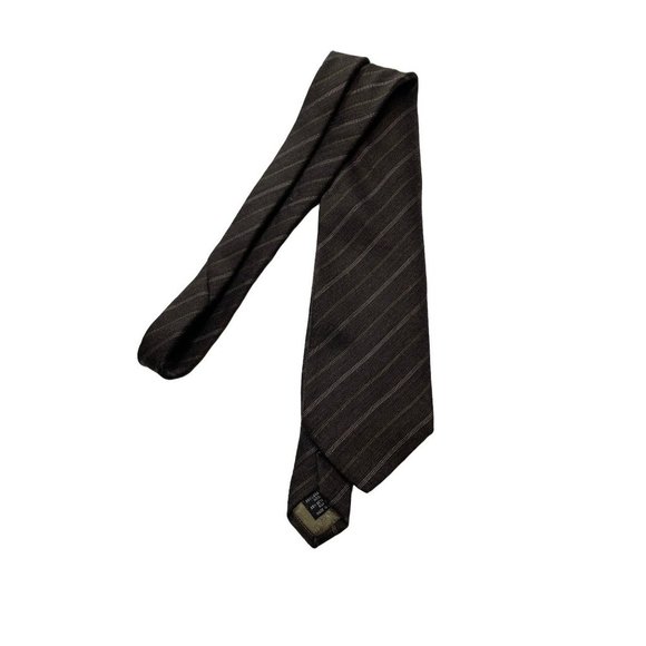 GIORGIO ARMANI Grey Cross striped 35% Silk,56% Lana Wool Tie Men's - Picture 6 of 8